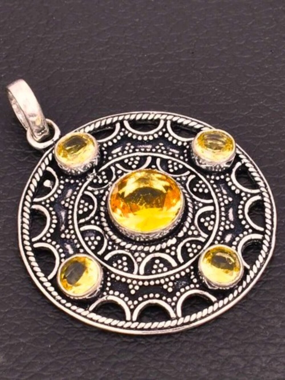 Citrine Gemstone Sterling Silver Handmade Pendant